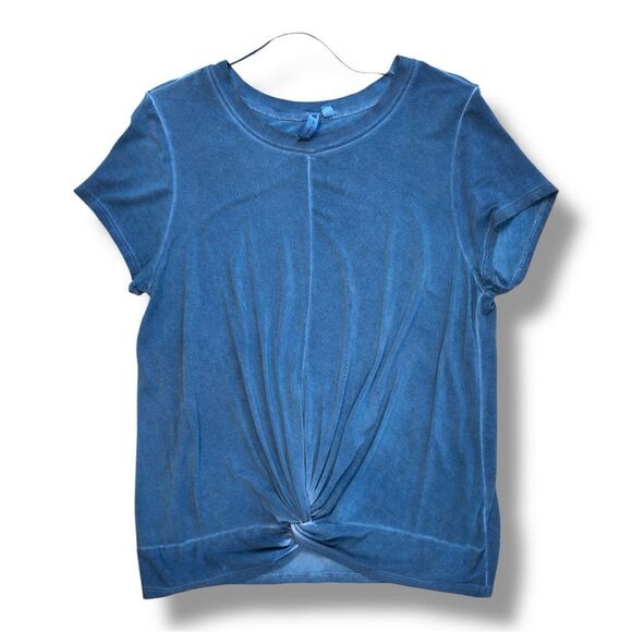 ❌❌ NOT FOR SALE Cable & Gauge Blue Short Sleeve Tie Front Tee Sz L - Picture 4 of 11